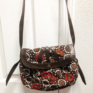 Brown Crossbody Flower Purse